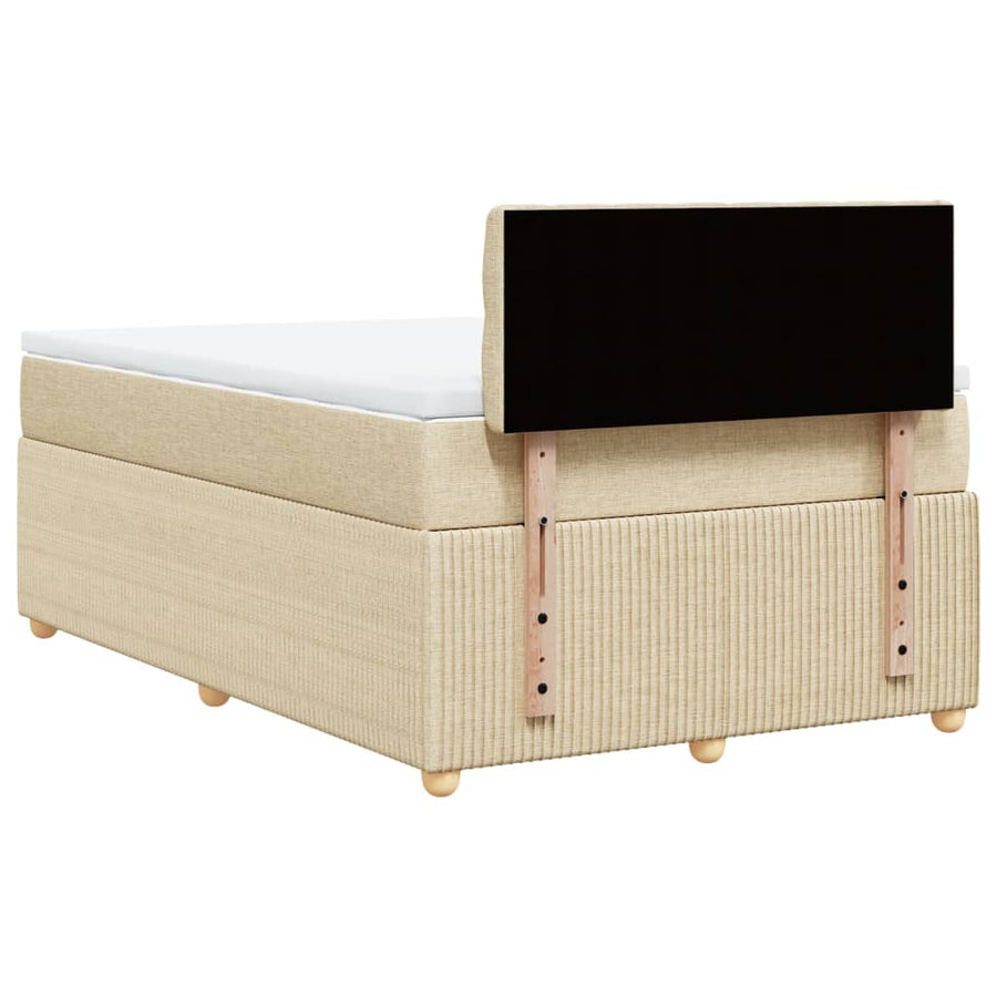 Boxspring met matras stof crèmekleurig 120x190 cm