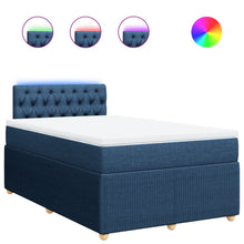 Boxspring met matras stof blauw 120x190 cm