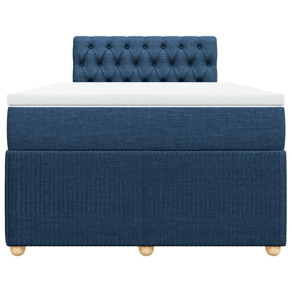 Boxspring met matras stof blauw 120x190 cm