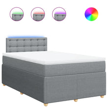 Boxspring met matras stof lichtgrijs 120x190 cm