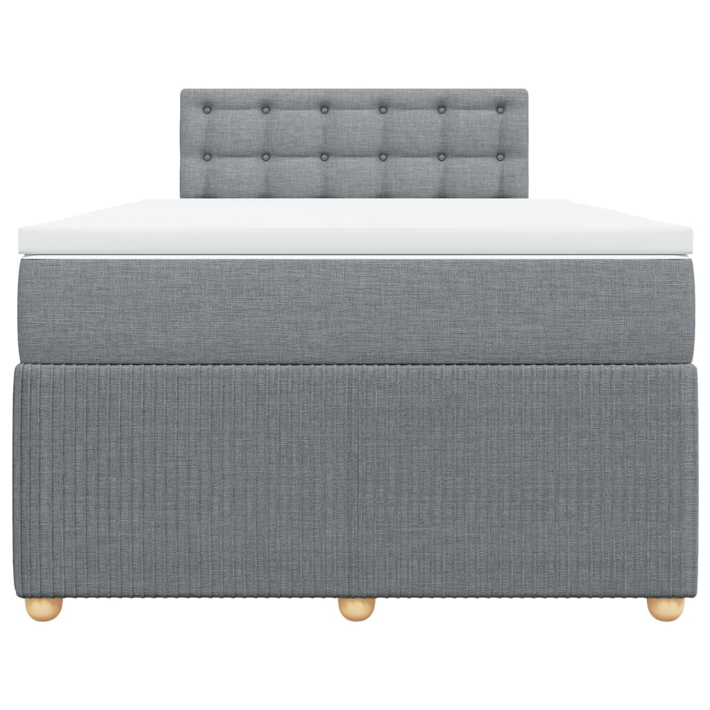 Boxspring met matras stof lichtgrijs 120x190 cm