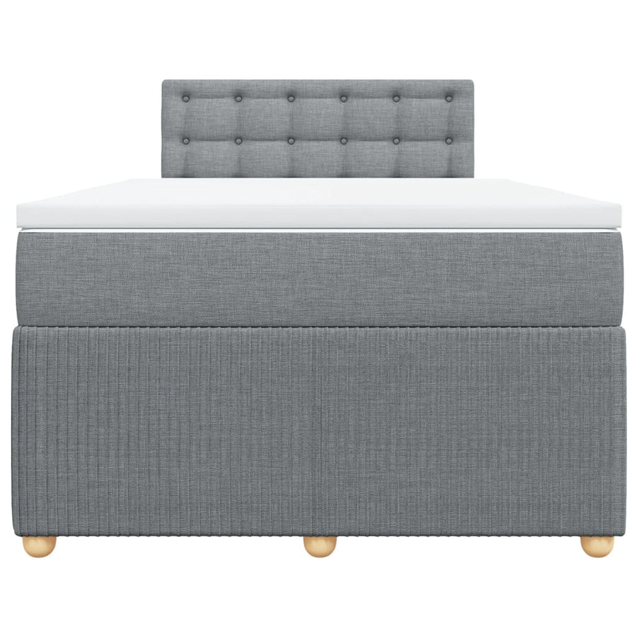 Boxspring met matras stof lichtgrijs 120x190 cm