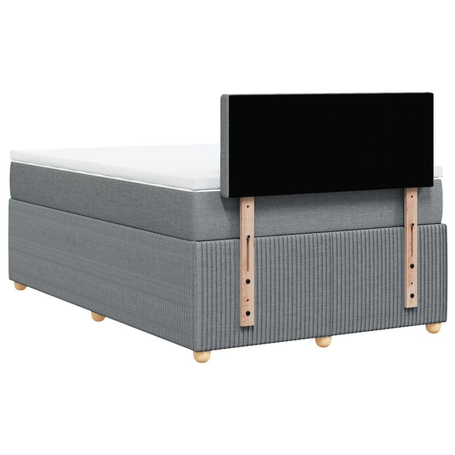Boxspring met matras stof lichtgrijs 120x190 cm