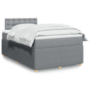 Boxspring met matras 120x190 cm lichtgrijs polyester