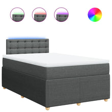 Boxspring met matras stof donkergrijs 120x190 cm