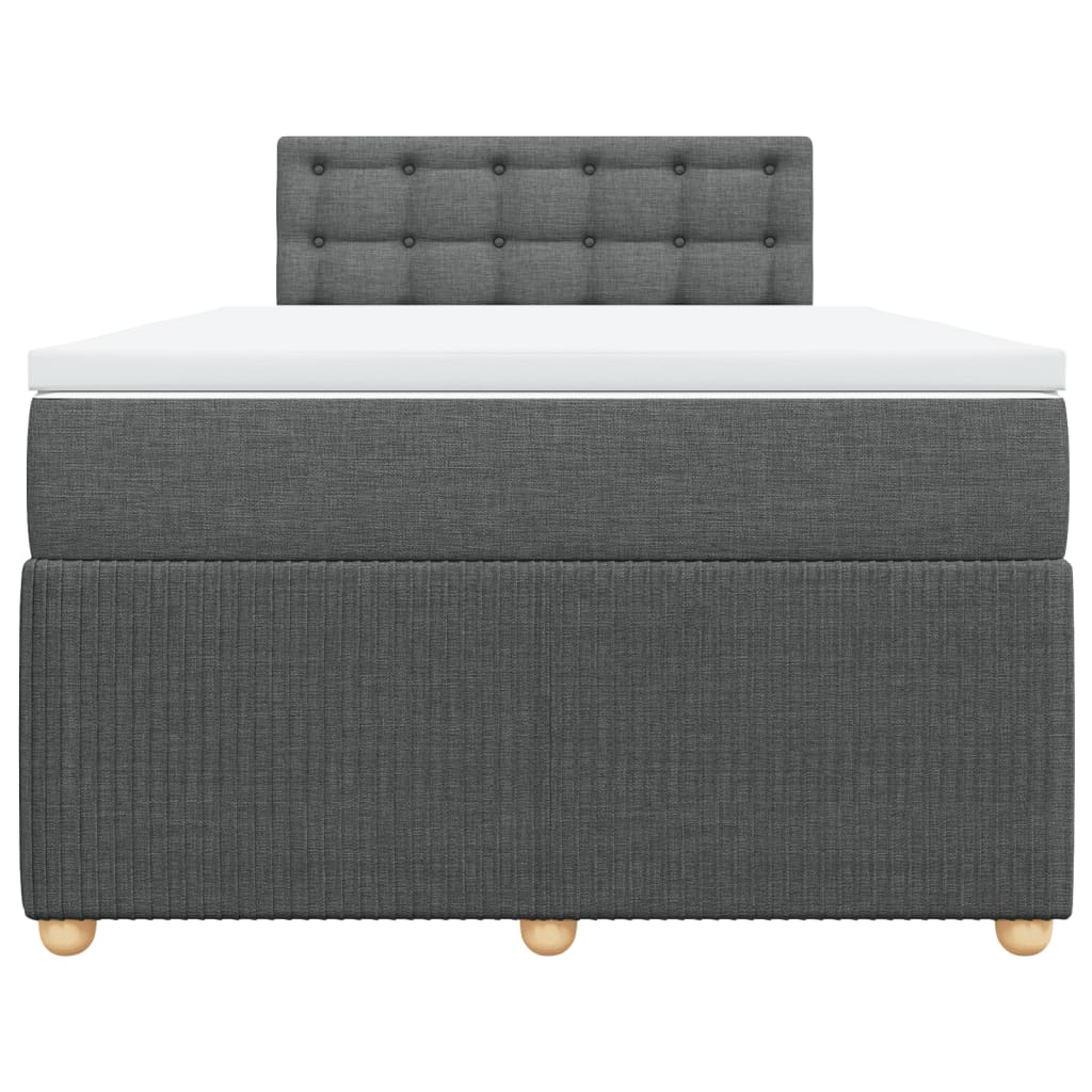 Boxspring met matras stof donkergrijs 120x190 cm