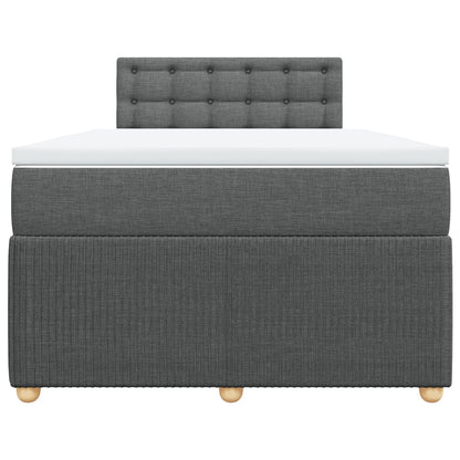 Boxspring met matras stof donkergrijs 120x190 cm