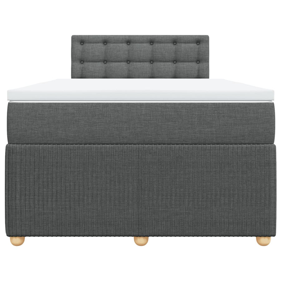 Boxspring met matras stof donkergrijs 120x190 cm