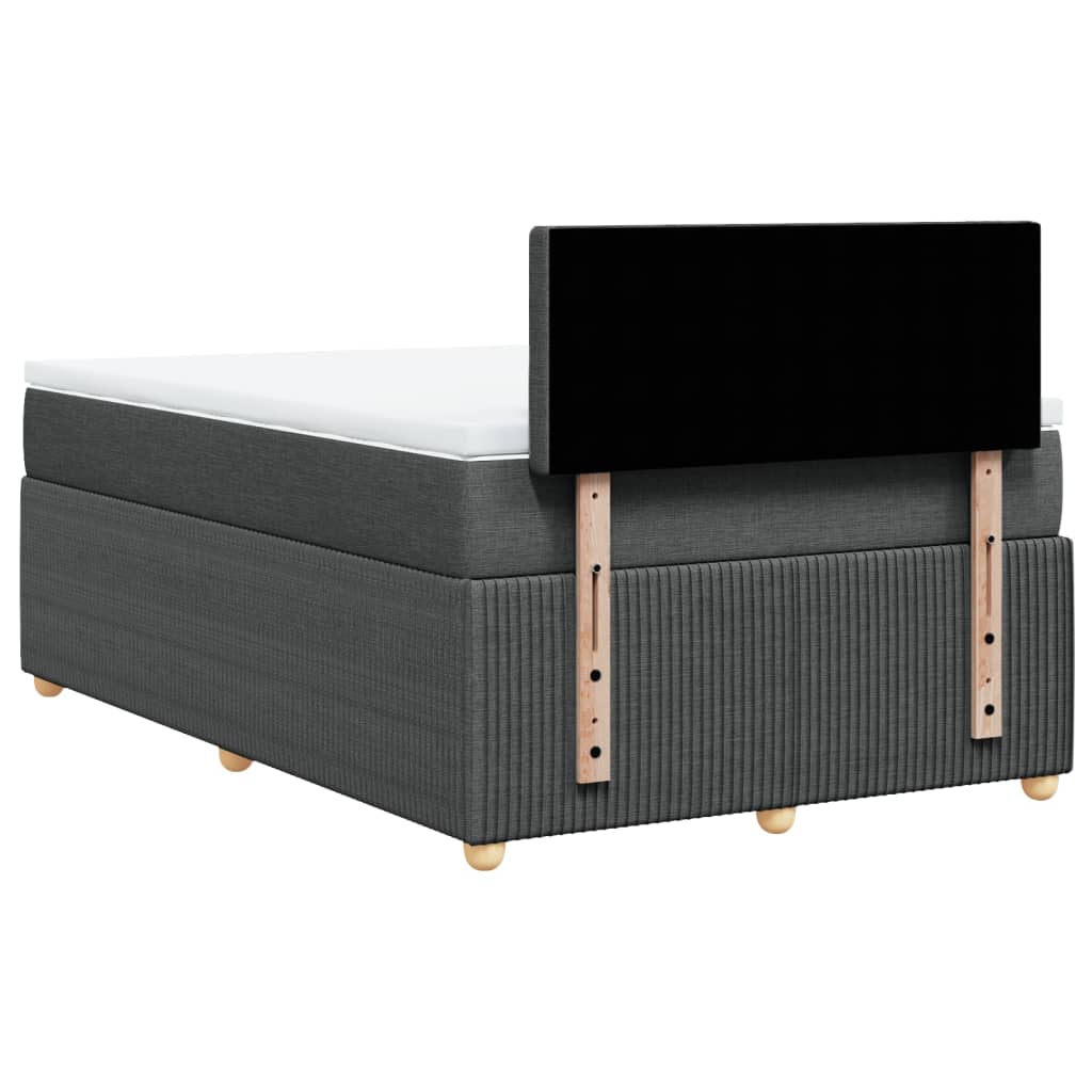 Boxspring met matras stof donkergrijs 120x190 cm