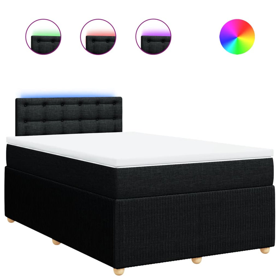 Boxspring met matras stof zwart 120x190 cm