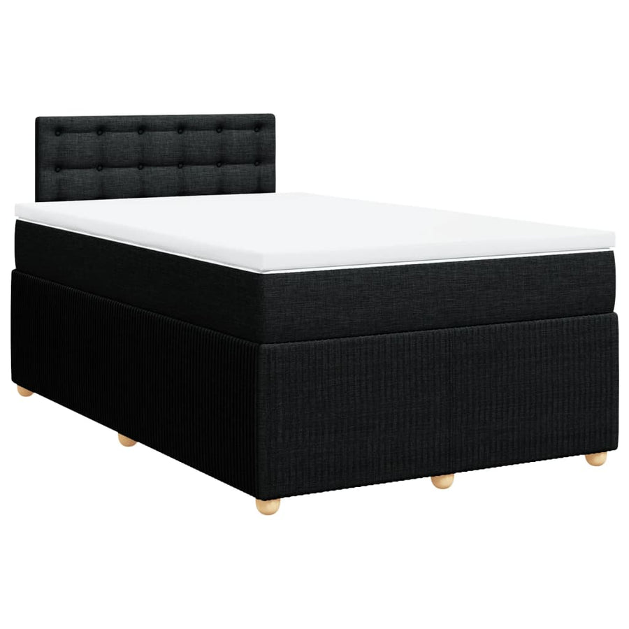 Boxspring met matras stof zwart 120x190 cm