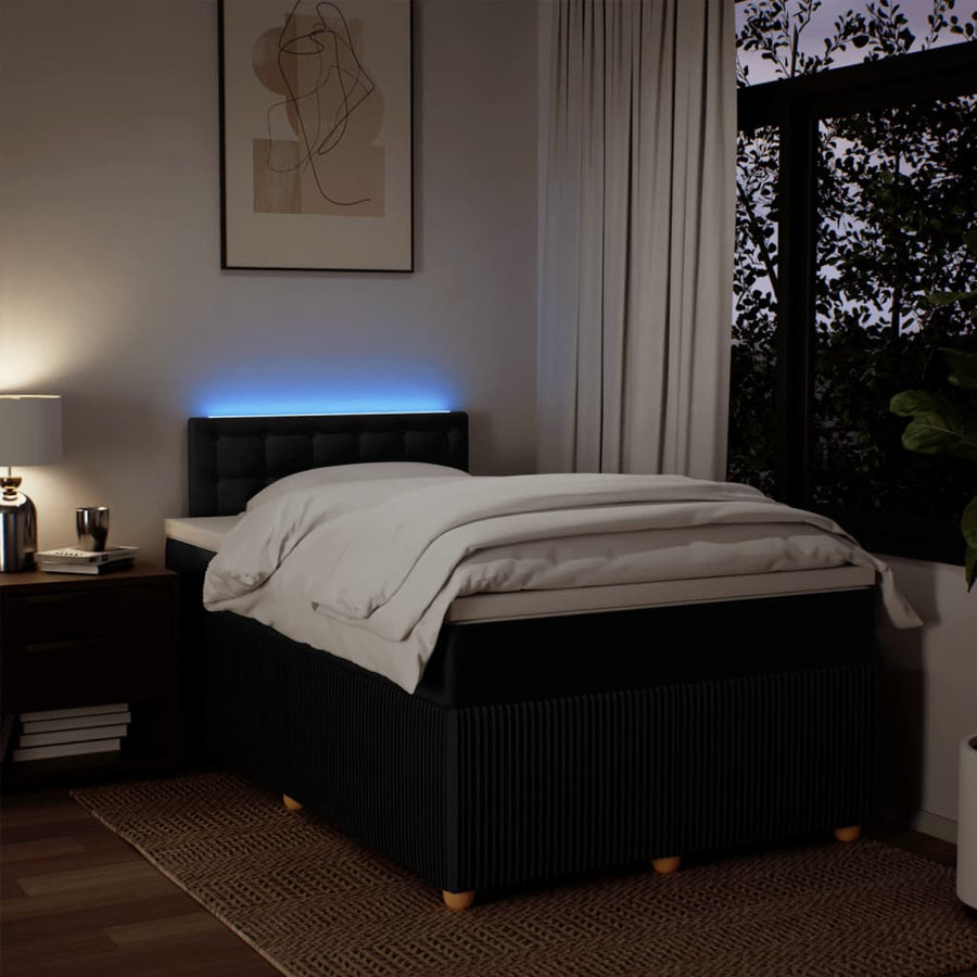 Boxspring met matras stof zwart 120x190 cm