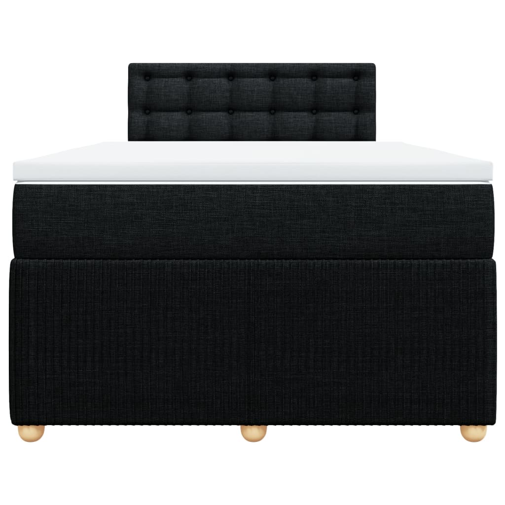 Boxspring met matras stof zwart 120x190 cm