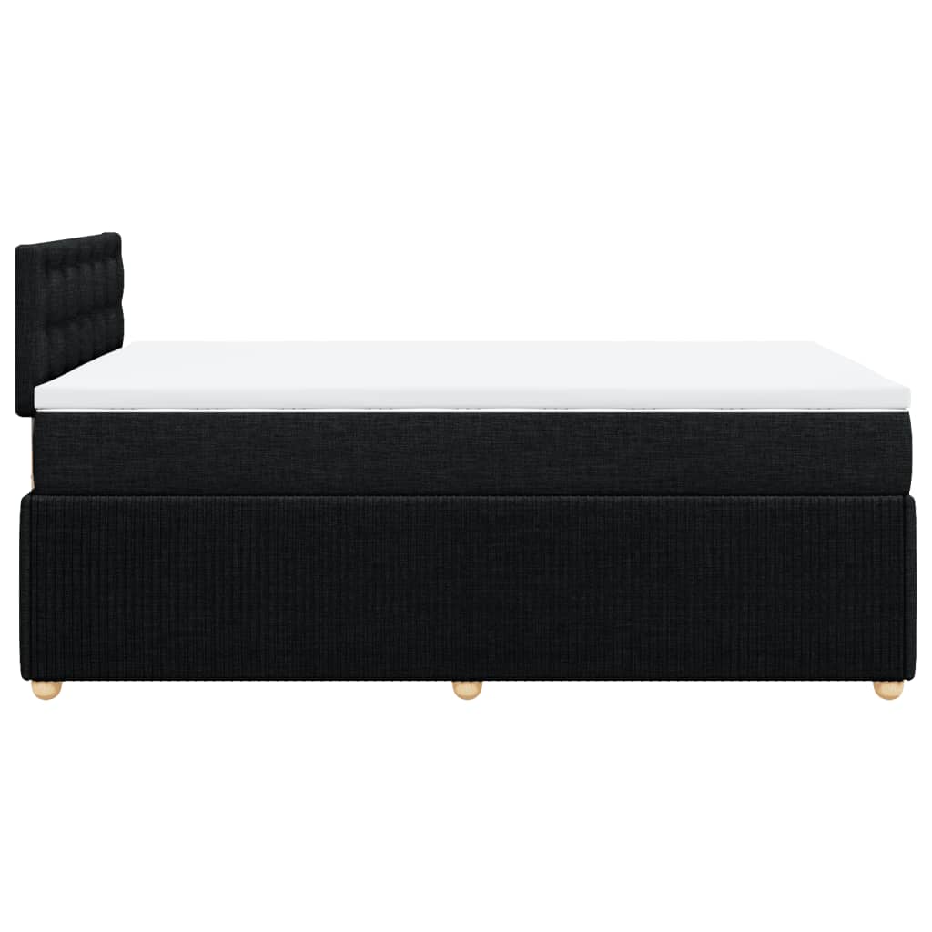 Boxspring met matras stof zwart 120x190 cm
