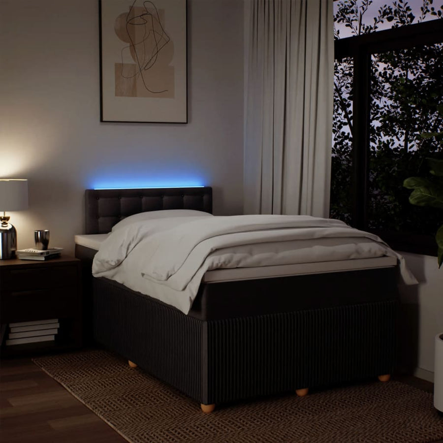 Boxspring met matras stof donkerbruin 120x190 cm