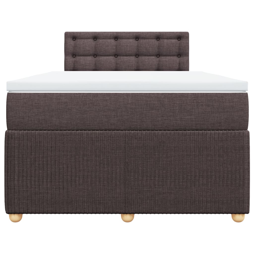 Boxspring met matras stof donkerbruin 120x190 cm
