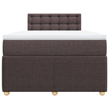 Boxspring met matras stof donkerbruin 120x190 cm