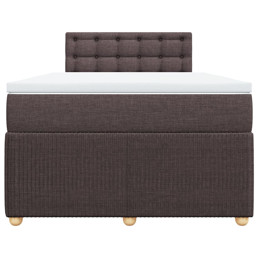 Boxspring met matras stof donkerbruin 120x190 cm
