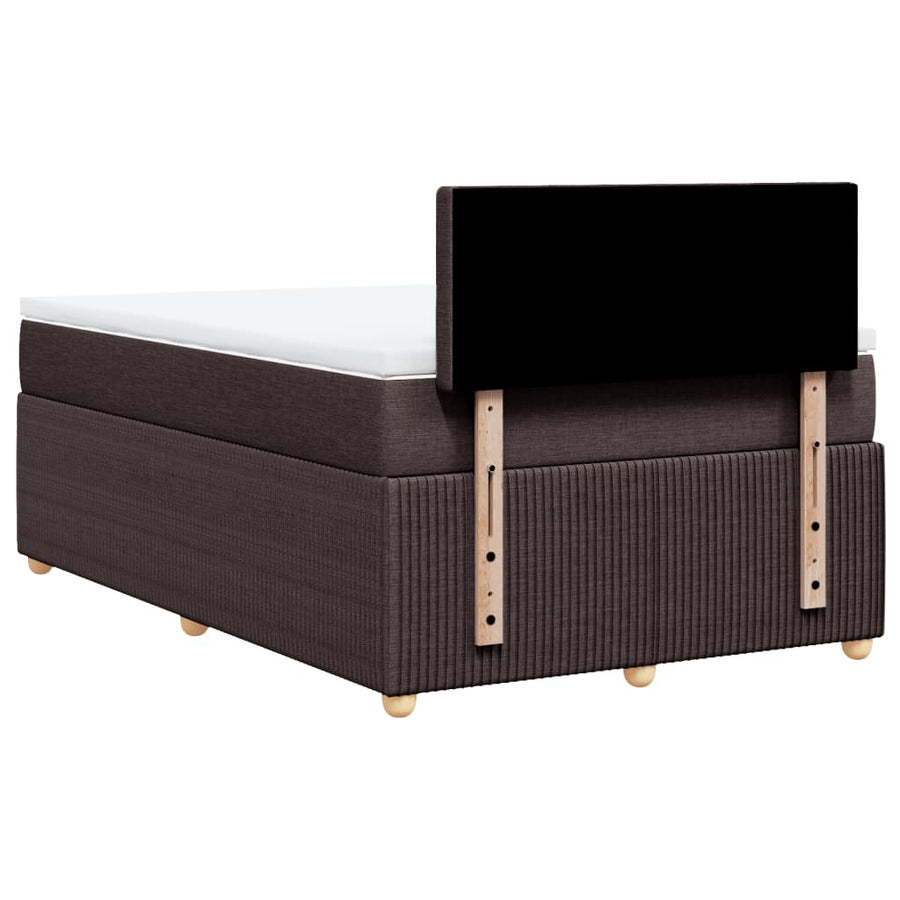 Boxspring met matras stof donkerbruin 120x190 cm