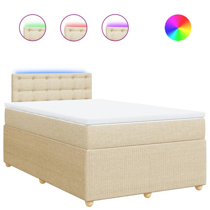 Boxspring met matras stof crèmekleurig 120x190 cm