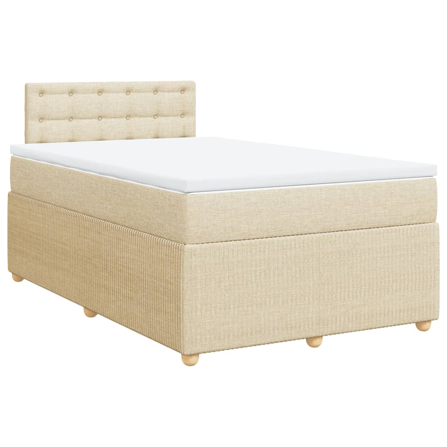 Boxspring met matras stof crèmekleurig 120x190 cm