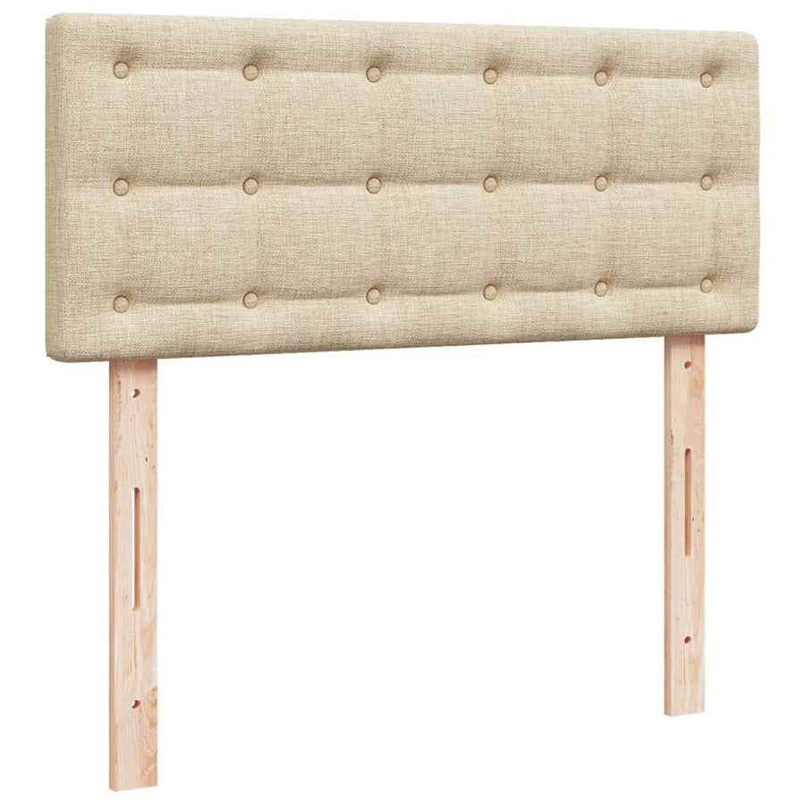 Boxspring met matras stof crèmekleurig 120x190 cm