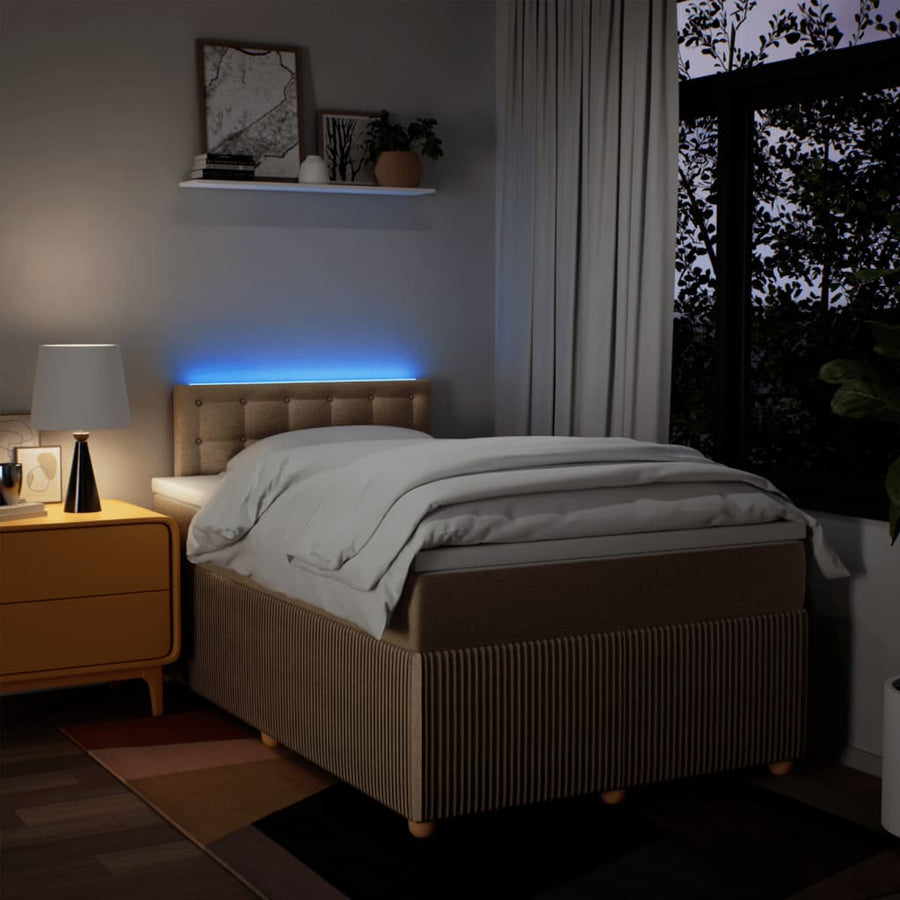 Boxspring met matras stof crèmekleurig 120x190 cm