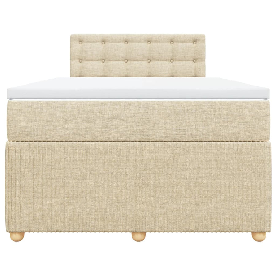 Boxspring met matras stof crèmekleurig 120x190 cm