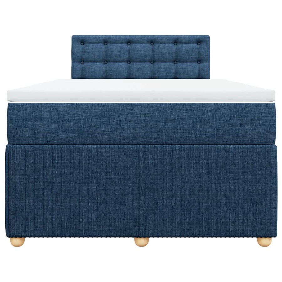 Boxspring met matras stof blauw 120x190 cm