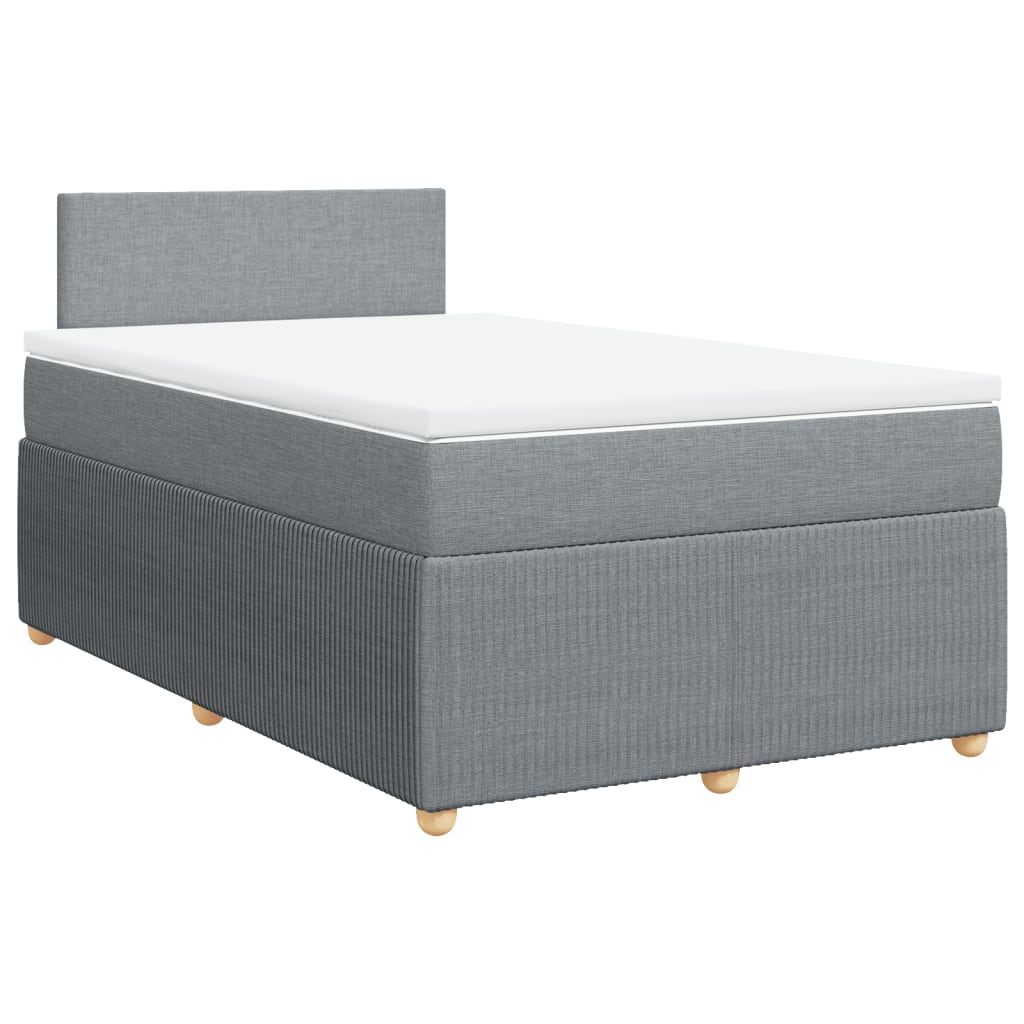 Boxspring met matras stof lichtgrijs 120x200 cm