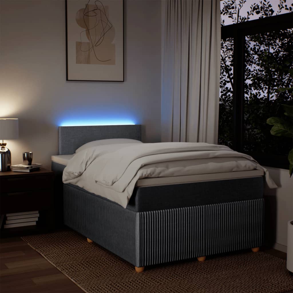 Boxspring met matras stof lichtgrijs 120x200 cm