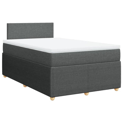 Boxspring met matras stof donkergrijs 120x200 cm