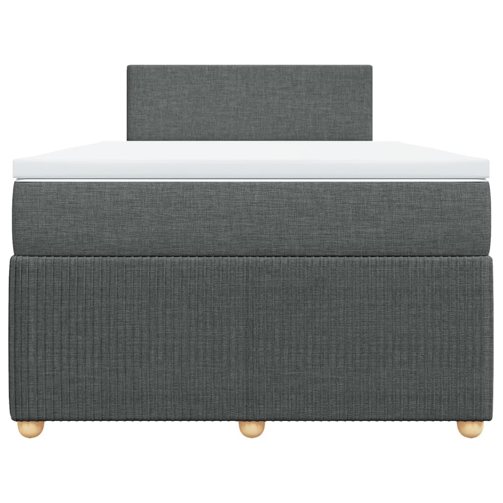 Boxspring met matras stof donkergrijs 120x200 cm