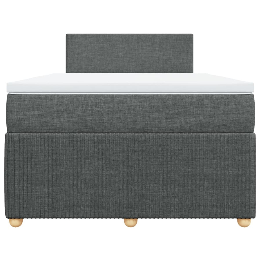 Boxspring met matras stof donkergrijs 120x200 cm