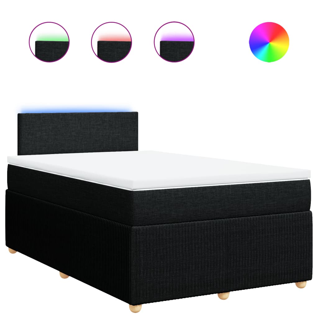 Boxspring met matras stof zwart 120x200 cm