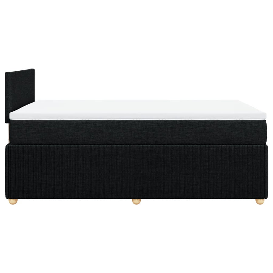 Boxspring met matras stof zwart 120x200 cm