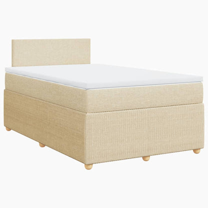 Boxspring met matras stof crèmekleurig 120x200 cm