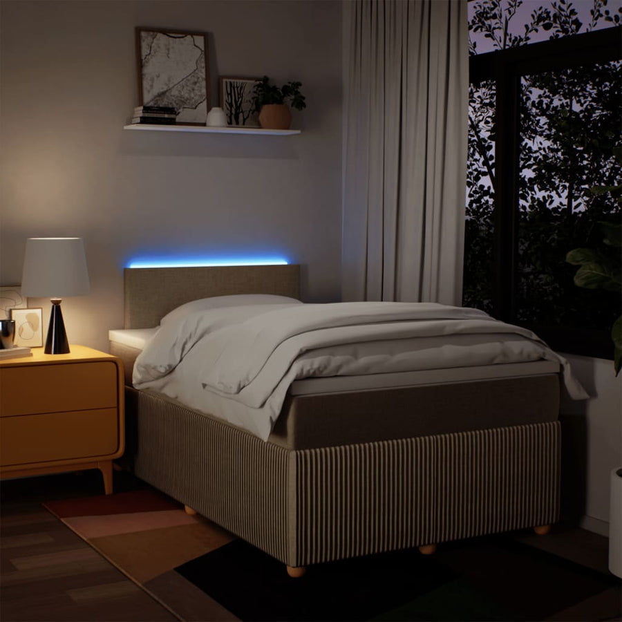 Boxspring met matras stof crèmekleurig 120x200 cm