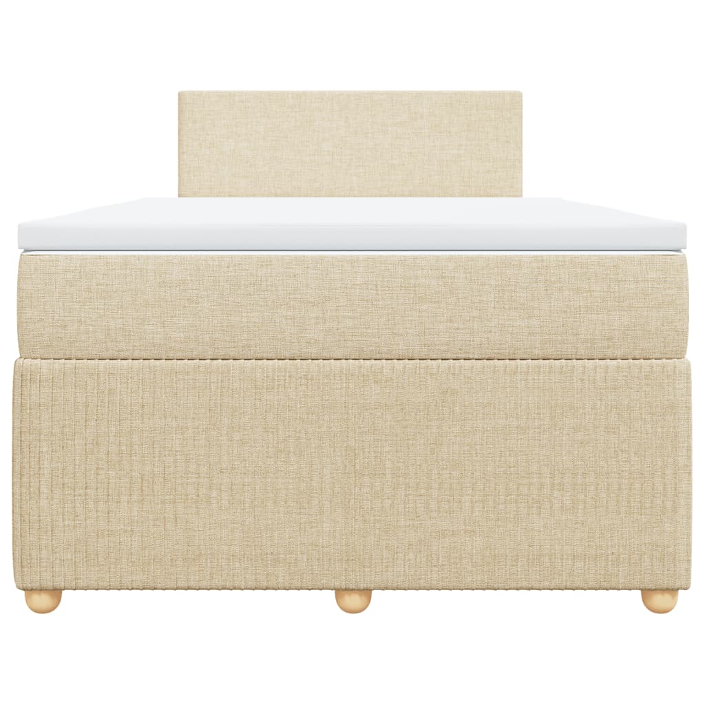 Boxspring met matras stof crèmekleurig 120x200 cm