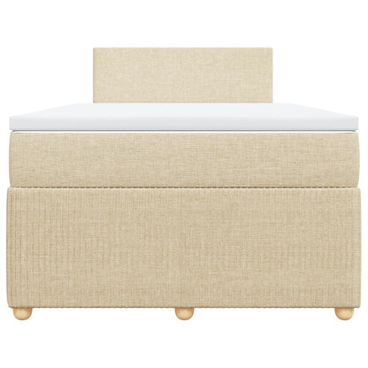 Boxspring met matras stof crèmekleurig 120x200 cm