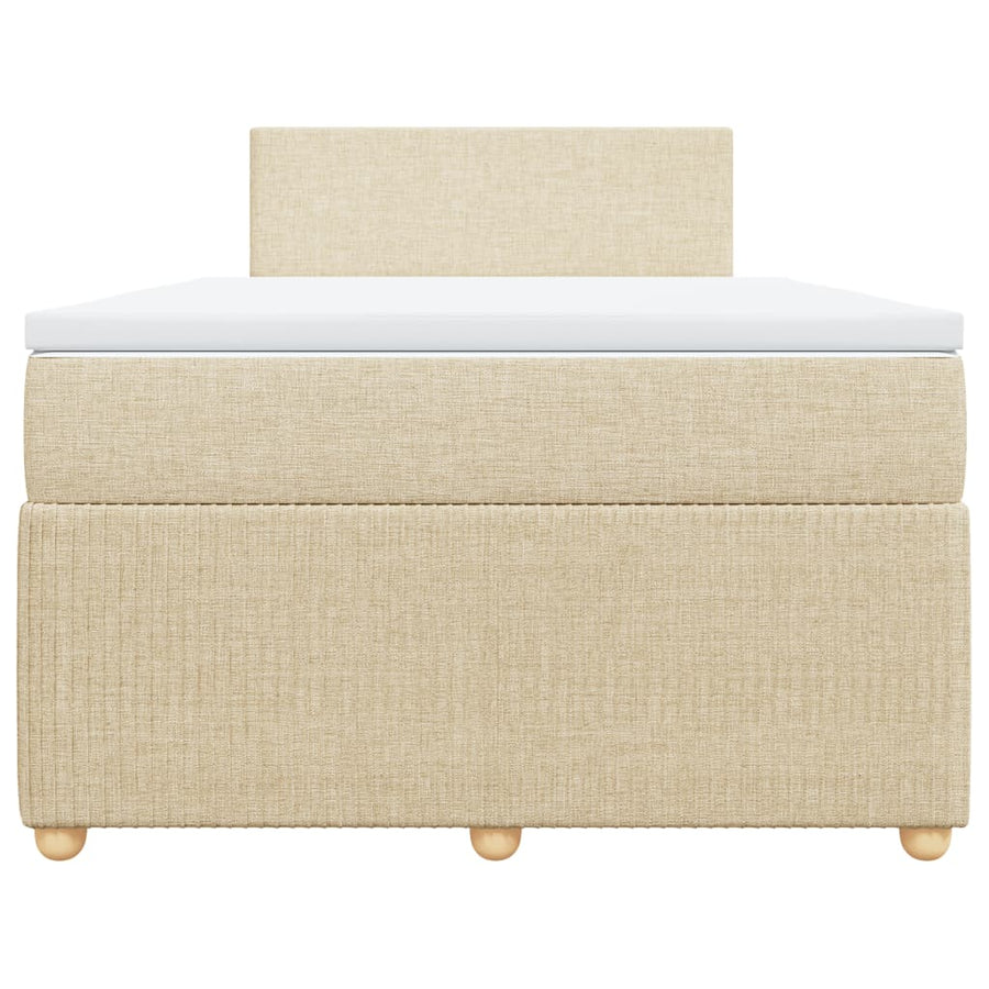 Boxspring met matras stof crèmekleurig 120x200 cm