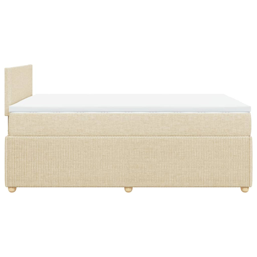 Boxspring met matras stof crèmekleurig 120x200 cm