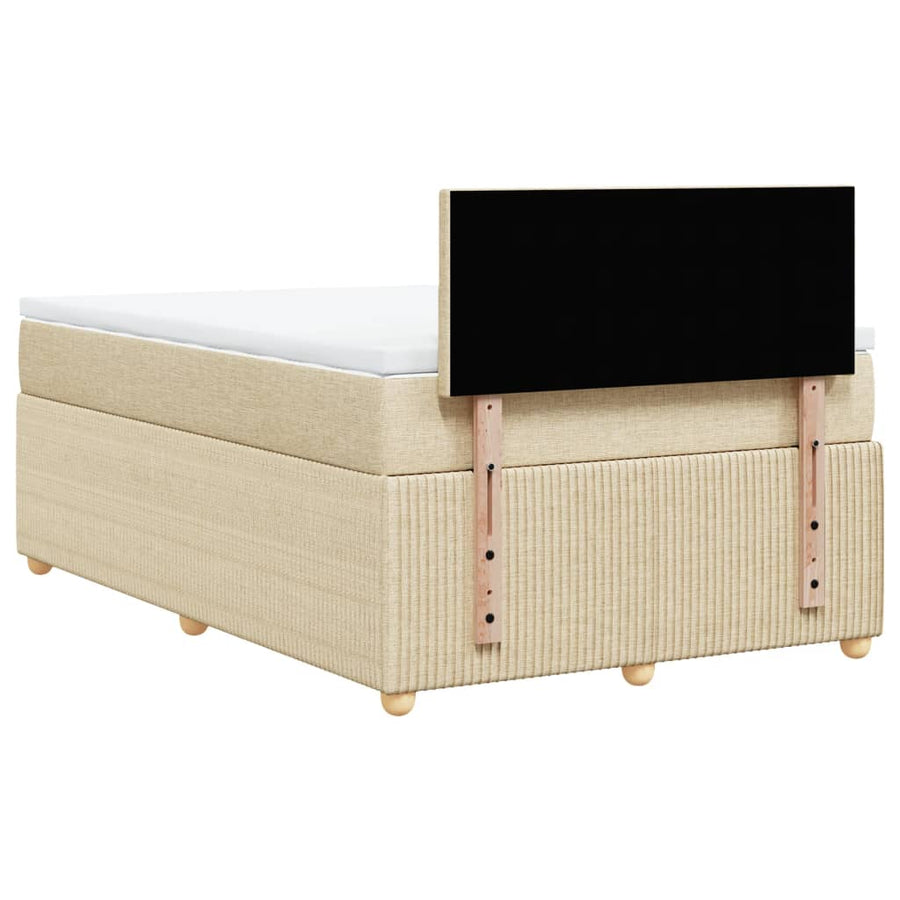 Boxspring met matras stof crèmekleurig 120x200 cm