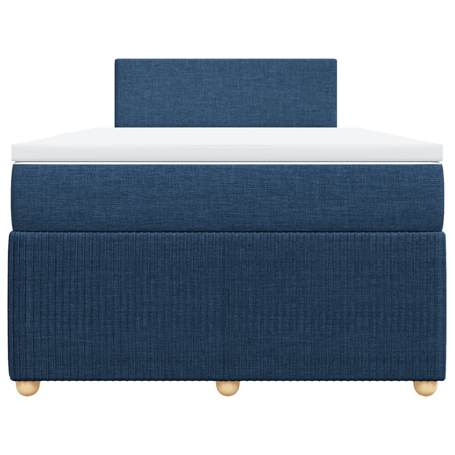 Boxspring met matras stof blauw 120x200 cm