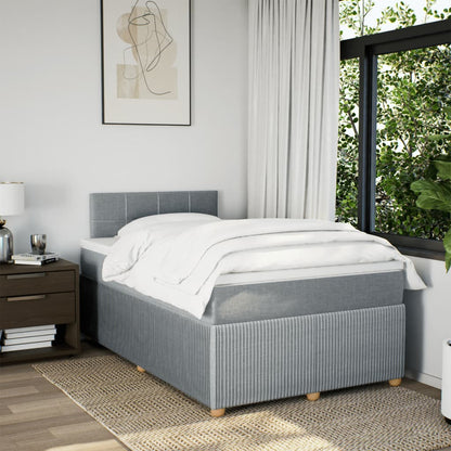 Boxspring met matras stof lichtgrijs 120x200 cm
