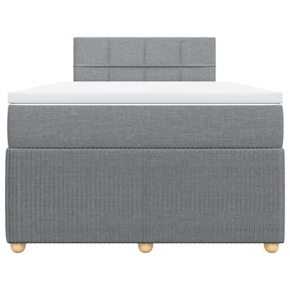 Boxspring met matras stof lichtgrijs 120x200 cm