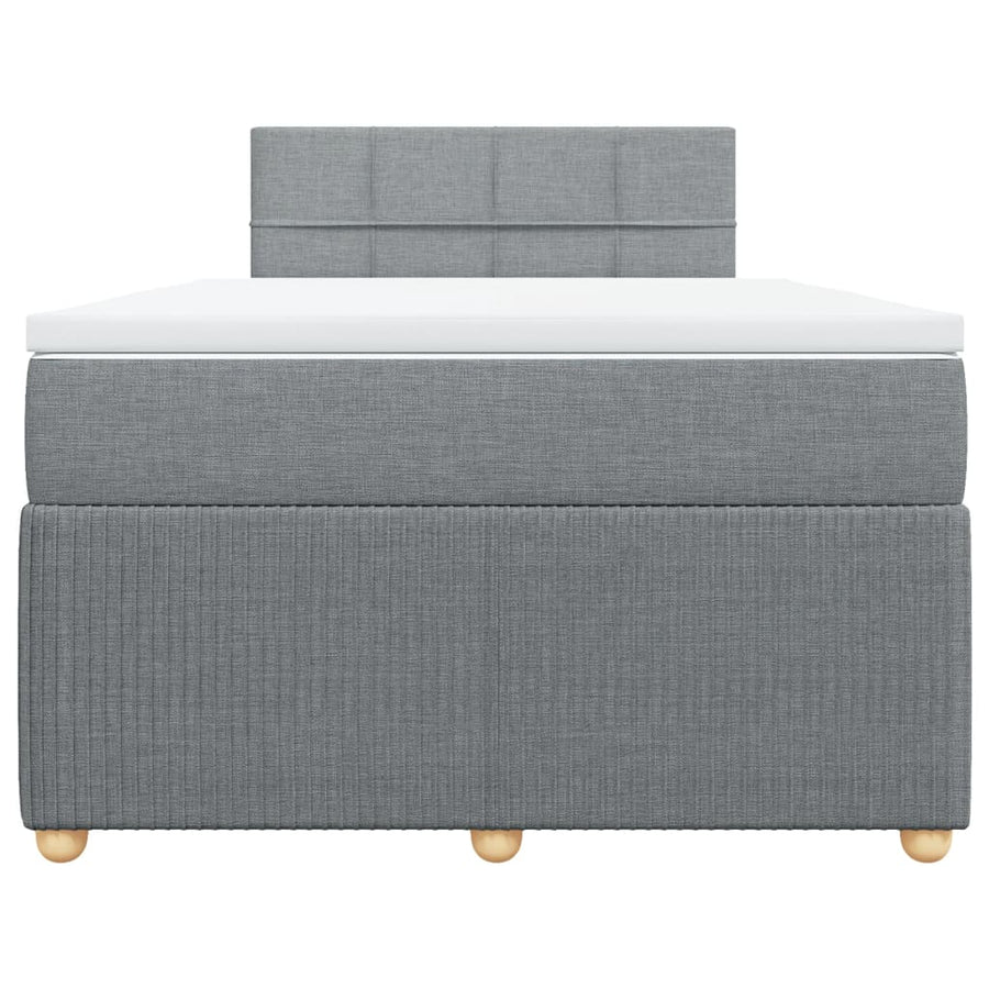 Boxspring met matras stof lichtgrijs 120x200 cm