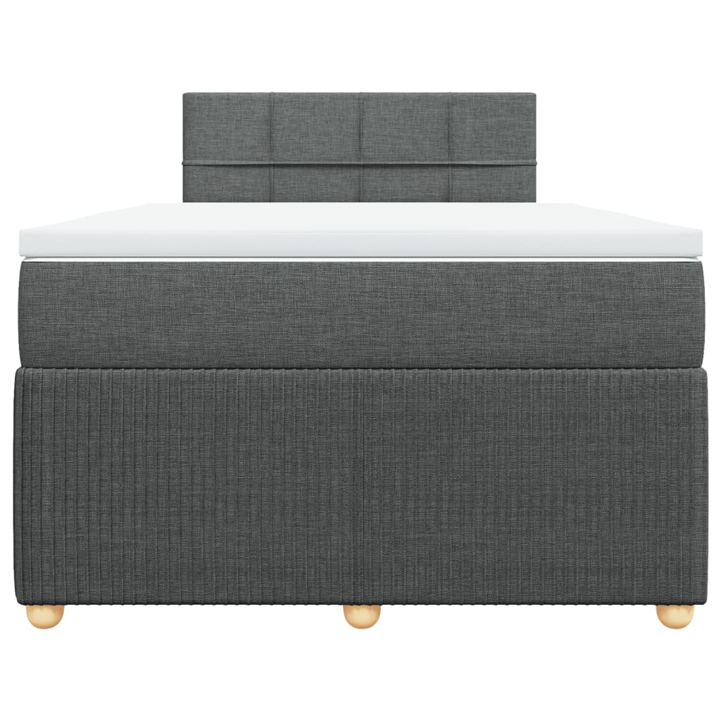 Boxspring met matras stof donkergrijs 120x200 cm
