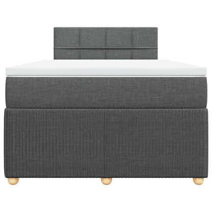 Boxspring met matras stof donkergrijs 120x200 cm
