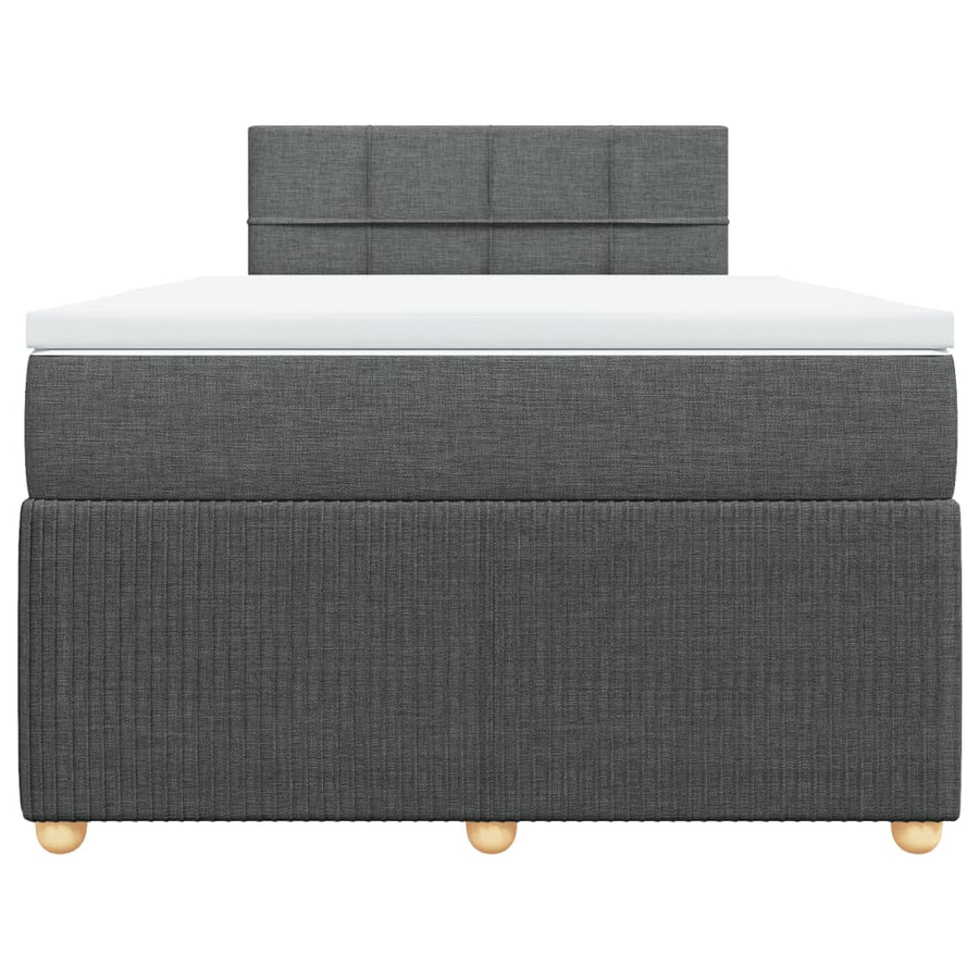 Boxspring met matras stof donkergrijs 120x200 cm